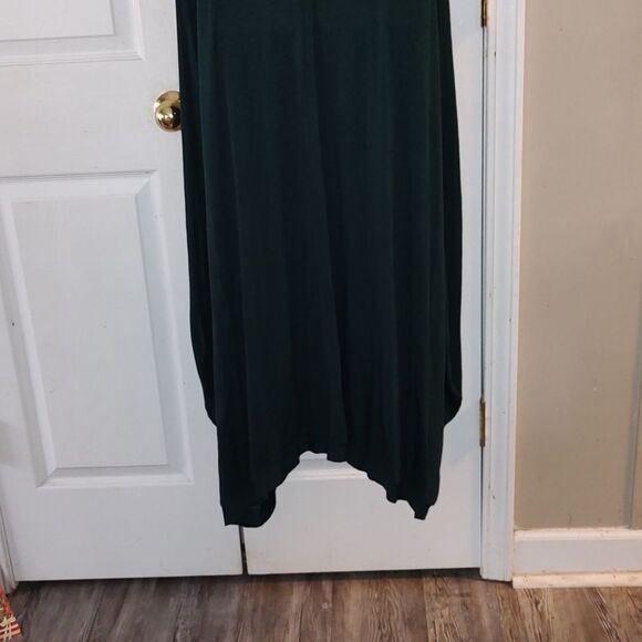 Annabelle  Flowy High Low Maxi Tunic Top  Duster  deep forest green  Sz L XL - Picture 5 of 8